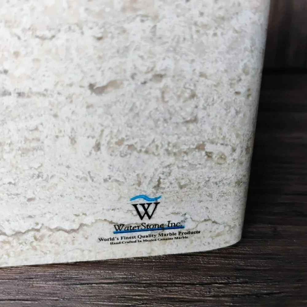 Handcrafted Natural Stone Travertine Tissue Box Cover By WaterStone
